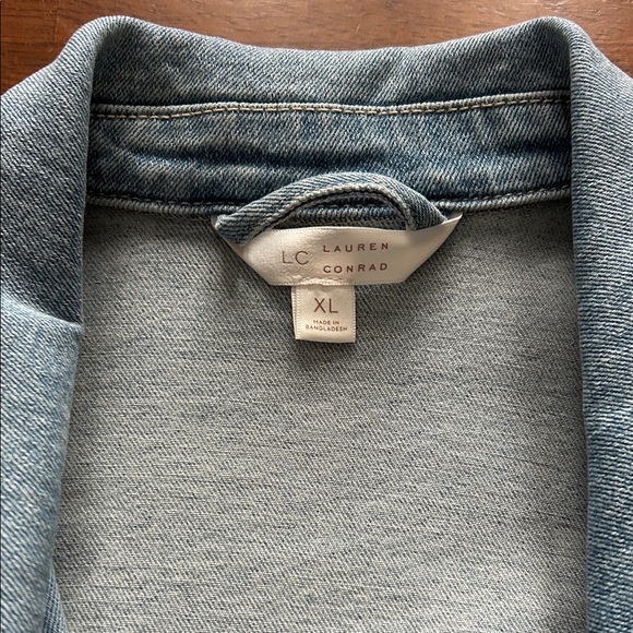 Lauren Conrad Light Blue Denim With Tie Women's Jacket size xl - Picture 6 of 10